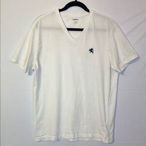 Express White Short Sleeve Tee V-Neck.  A22
